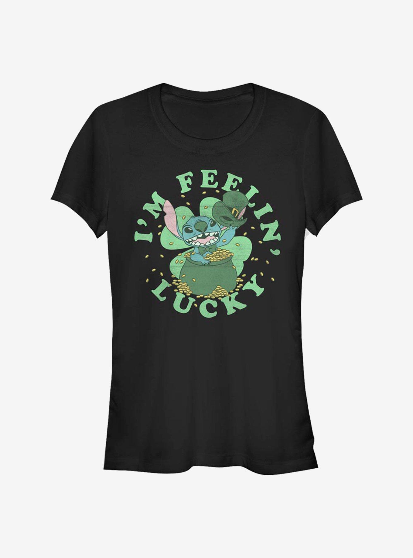 Disney Lilo & Stitch I'm Feelin Lucky Girls T-Shirt