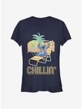 Disney Lilo & Stitch Chillin' Girls T-Shirt, NAVY, hi-res