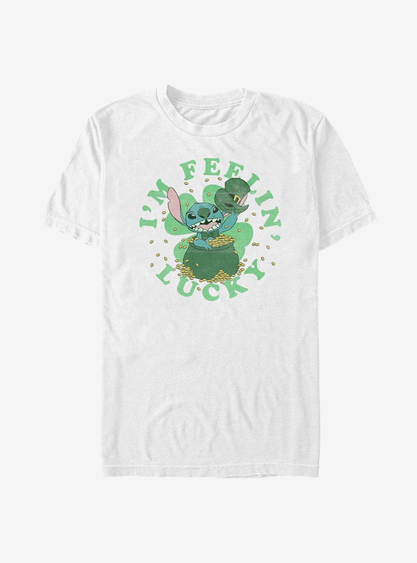 Disney Lilo & Stitch I'm Feelin Lucky T-Shirt, WHITE, hi-res