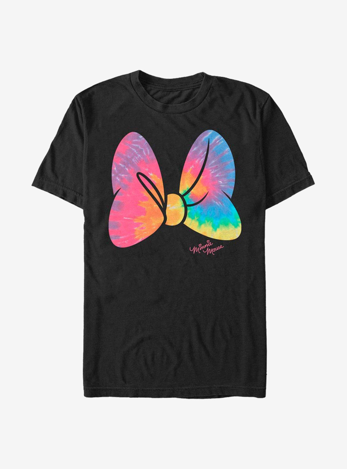 Disney Minnie Mouse Tie Dye Bow T-Shirt, BLACK, hi-res