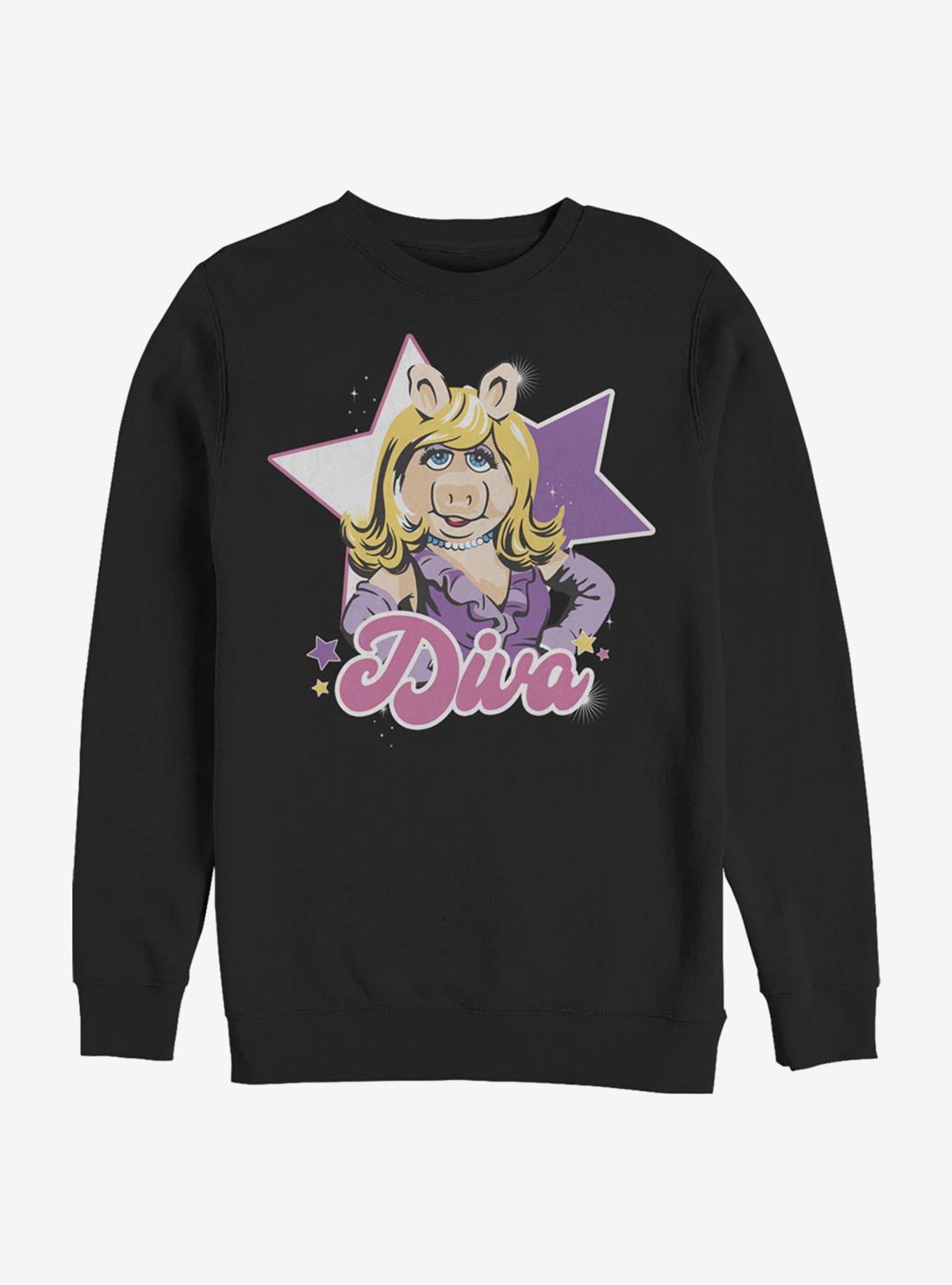 Disney The Muppets Diva Piggy Crew Sweatshirt, BLACK, hi-res