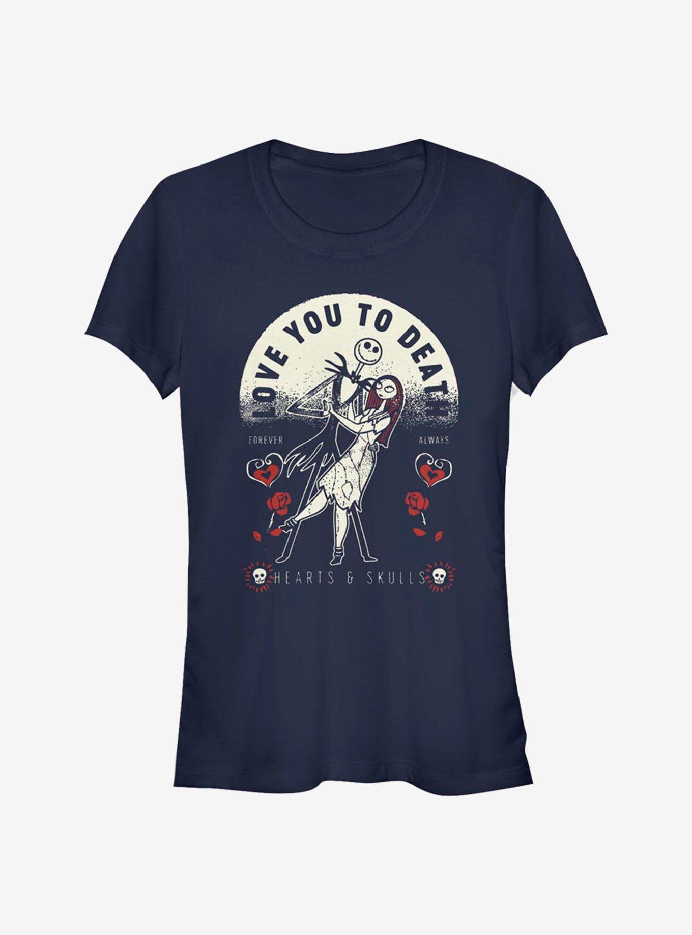 Disney The Nightmare Before Christmas To Death Girls T-Shirt, NAVY, hi-res