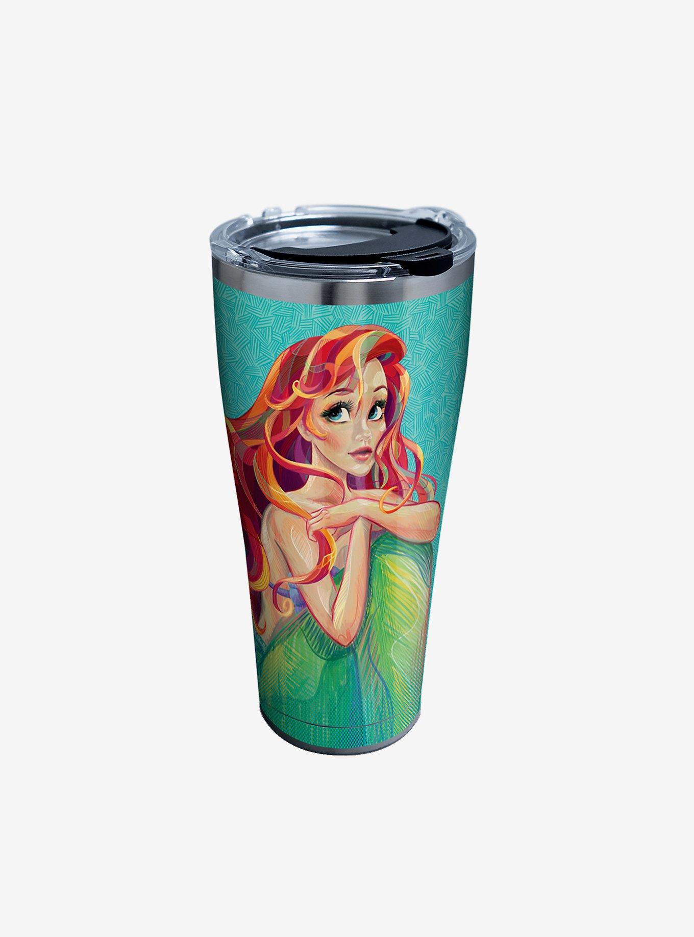 Disney The Little Mermaid Ariel Crosshatch 30oz Stainless Steel Tumbler With Lid, , hi-res