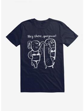 CupOfTherapy Hey There, Gorgeous! T-Shirt, NAVY, hi-res