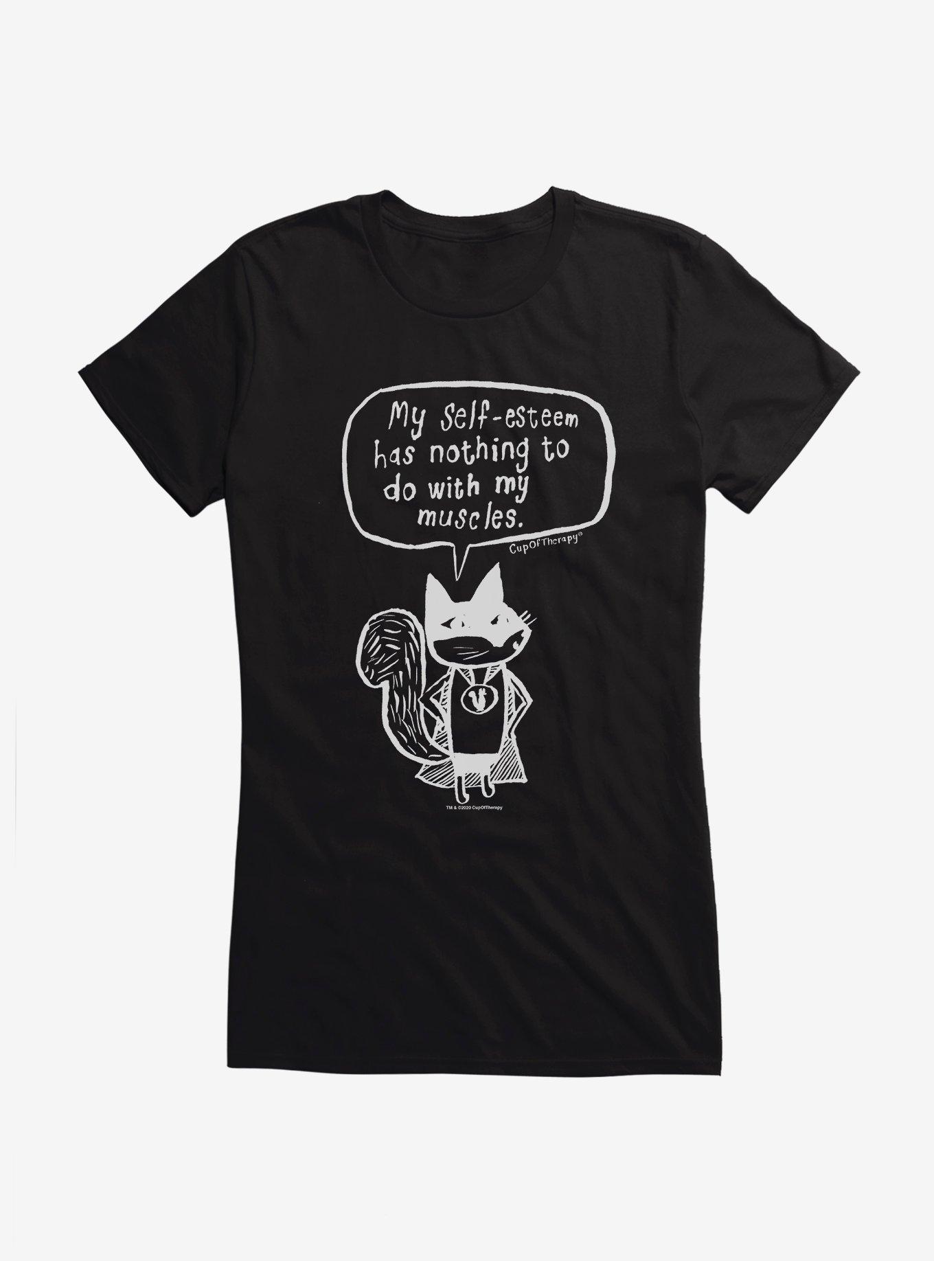 CupOfTherapy Self-Esteem And Muscles Girls T-Shirt, , hi-res