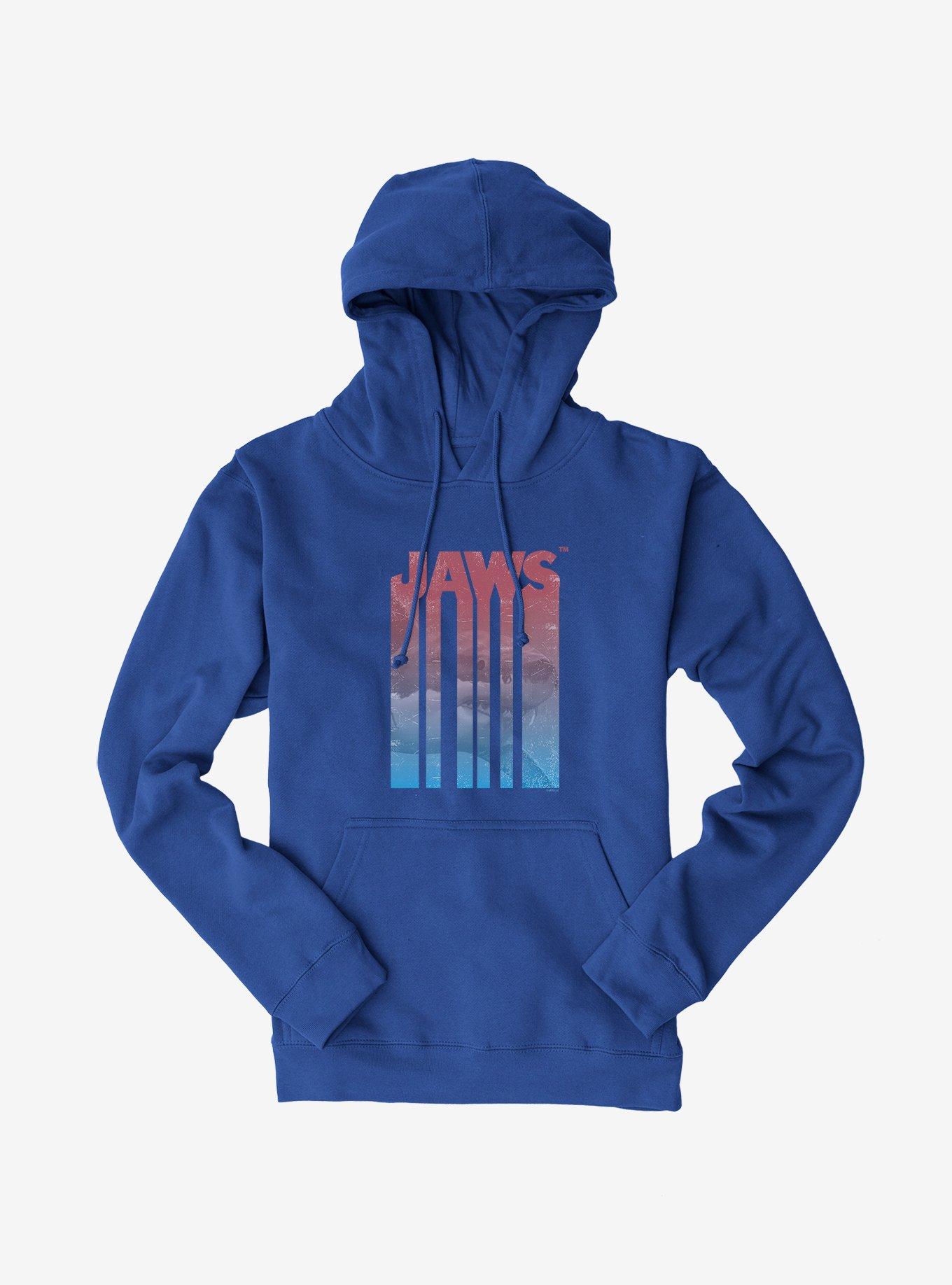 Universal Jaws Font Shark Picture Hoodie, , hi-res