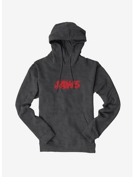 Universal Jaws Font Red Hoodie, CHARCOAL HEATHER, hi-res