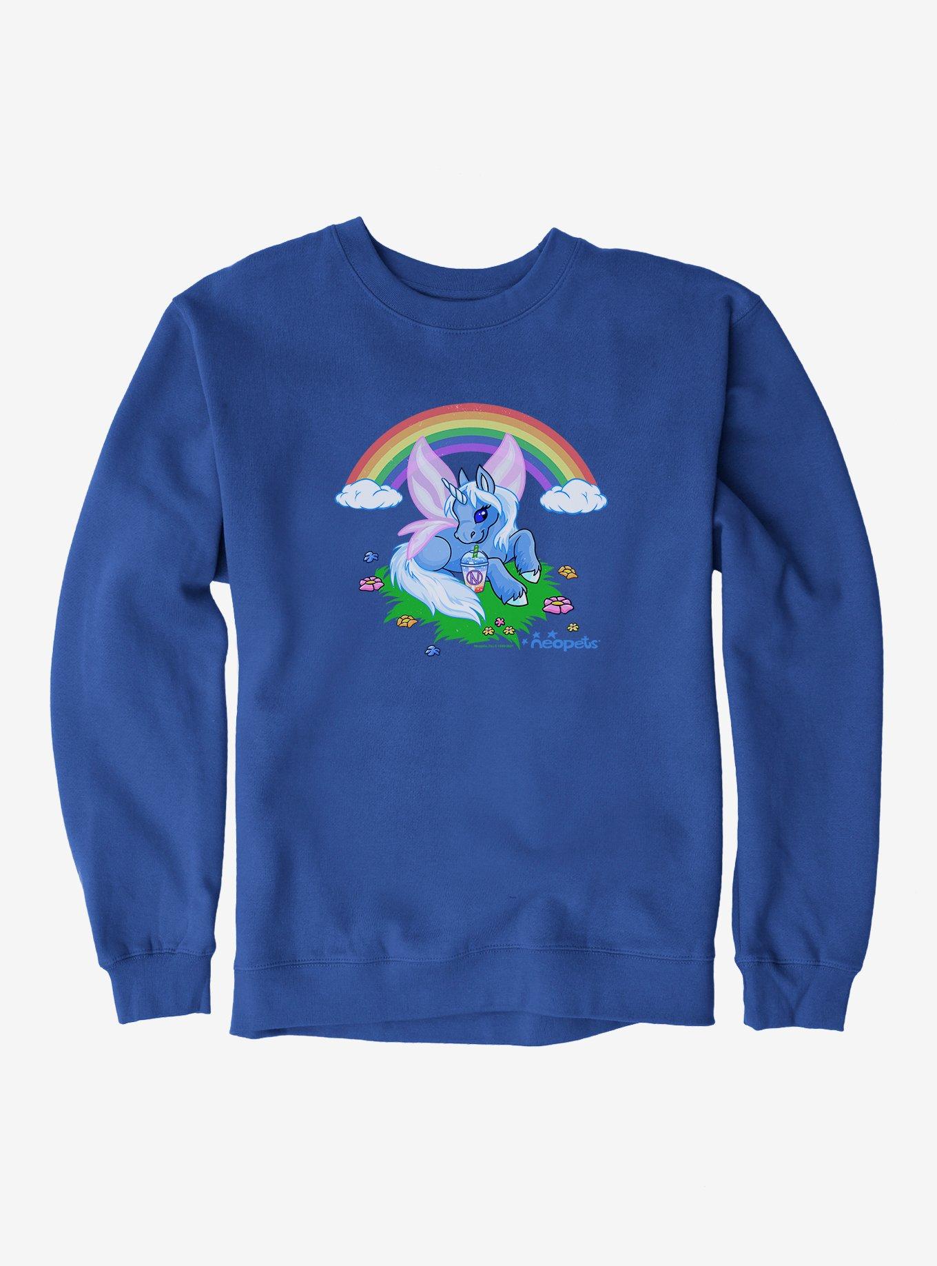 Neopets Happy Unicorn Sweatshirt, ROYAL BLUE, hi-res