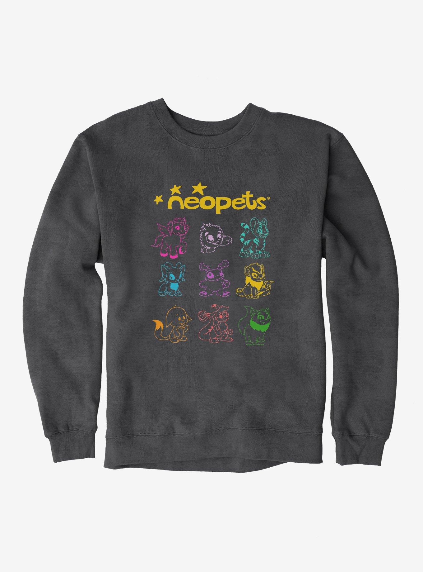 Neopets Pets Color Sweatshirt, CHARCOAL HEATHER, hi-res
