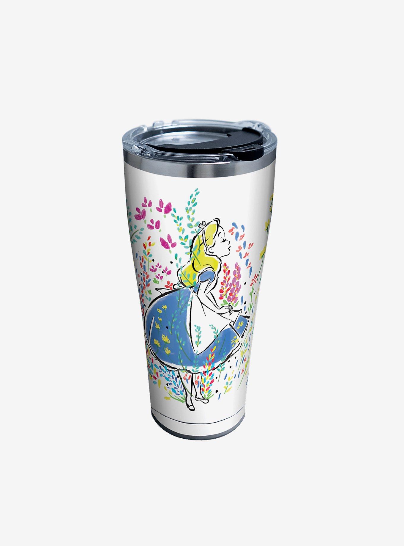 Disney Alice In Wonderland Floral 30oz Stainless Steel Tumbler With Lid, , hi-res