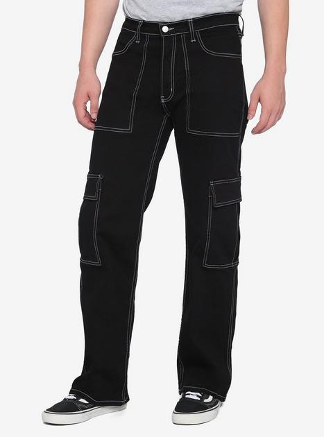 Black With White Stitch Carpenter Pants | Hot Topic