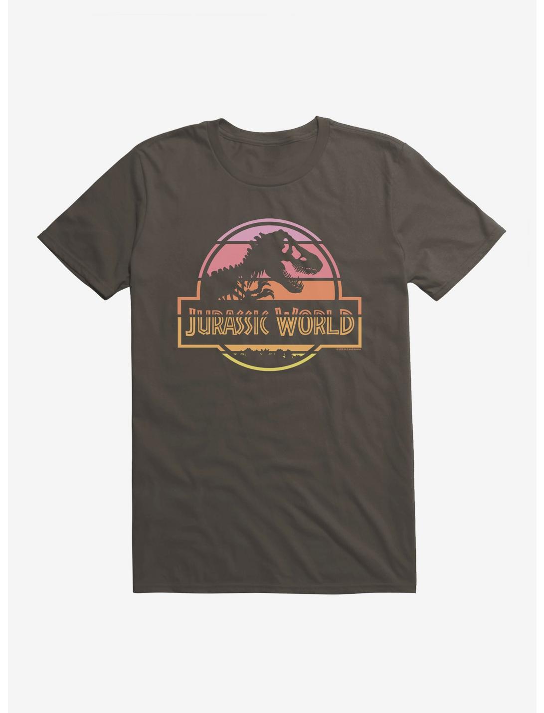 Jurassic World Pastel Sunset Logo T-Shirt, SMOKE, hi-res