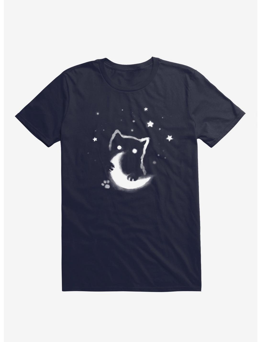 Moon Cat T-Shirt, NAVY, hi-res