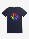 Rainbow Flower T-Shirt, NAVY, hi-res