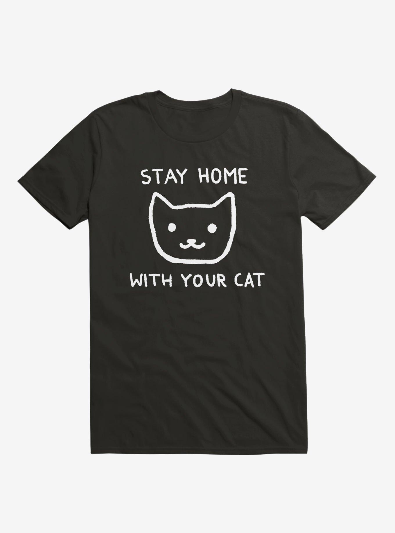 Stay Home With Your Cat T-Shirt, , hi-res