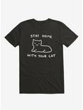 Stay Home With Your Cat T-Shirt, BLACK, hi-res