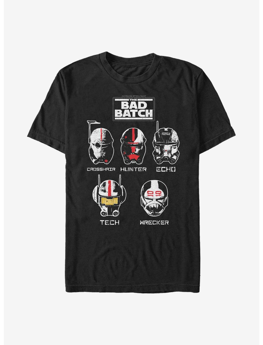 Star Wars: The Bad Batch Helmet Group T-Shirt, BLACK, hi-res