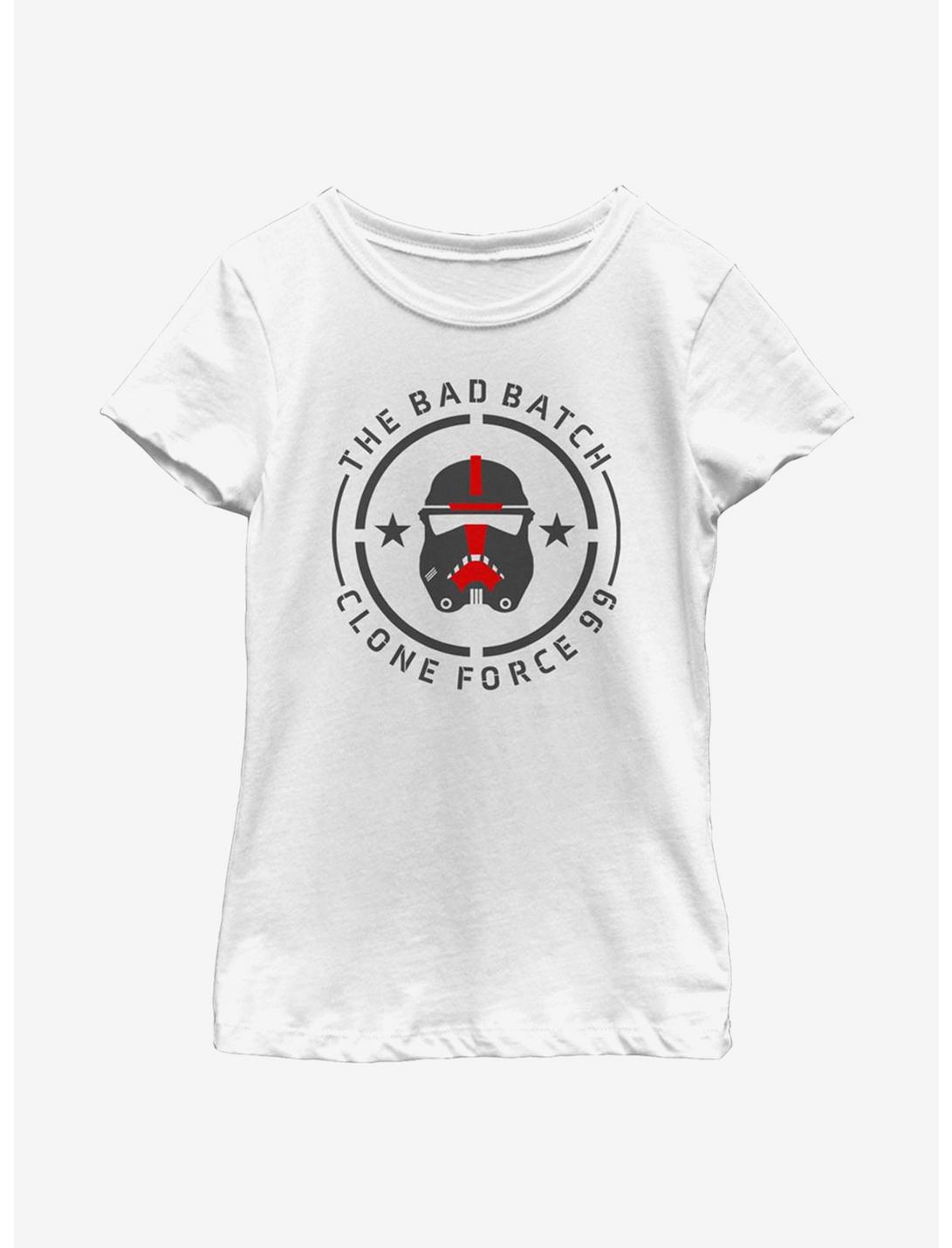 Star Wars: The Bad Batch BB Badge Clone Youth Girls T-Shirt, WHITE, hi-res