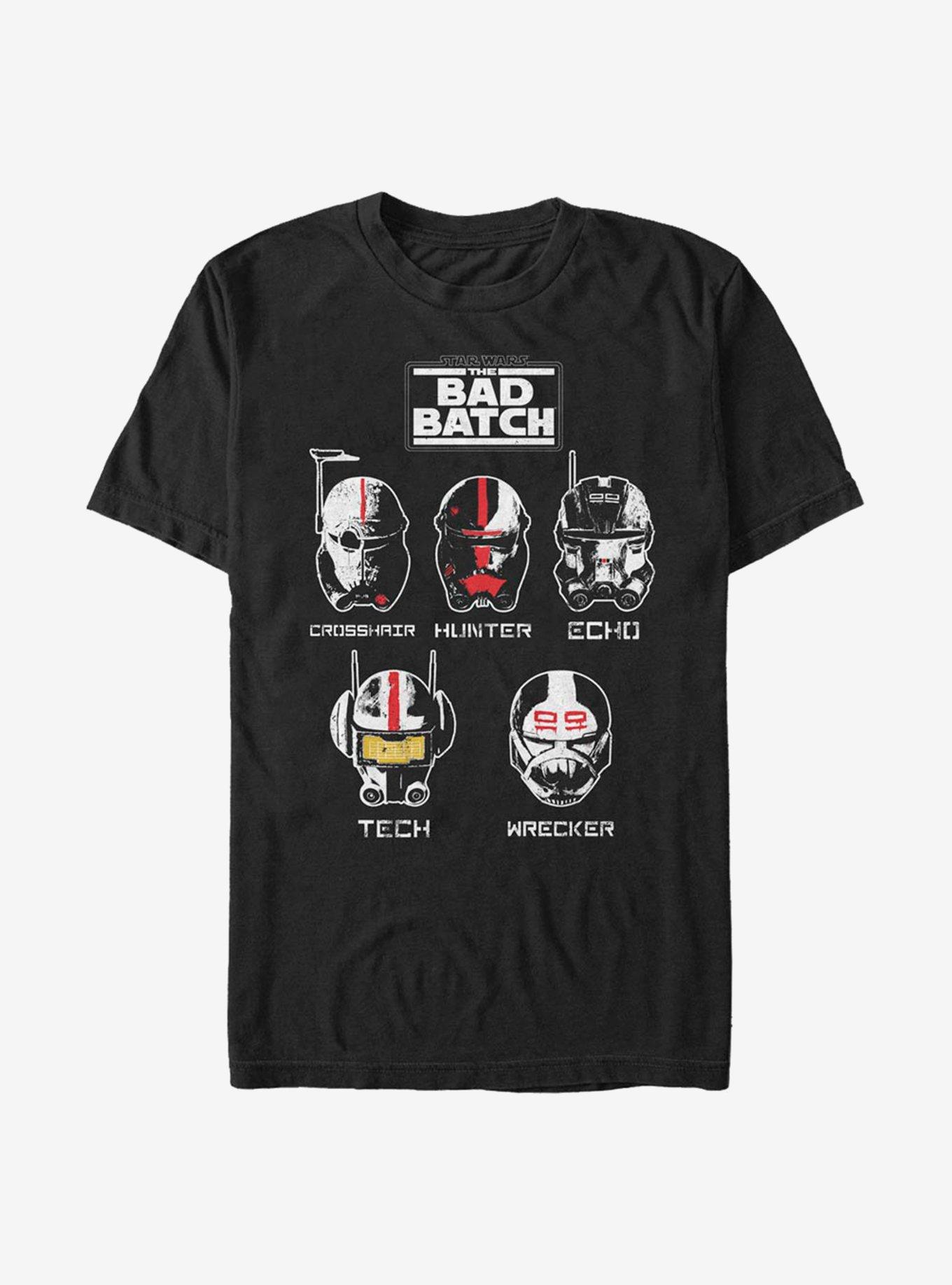 Star Wars: The Bad Batch Helmet Group T-Shirt, BLACK, hi-res