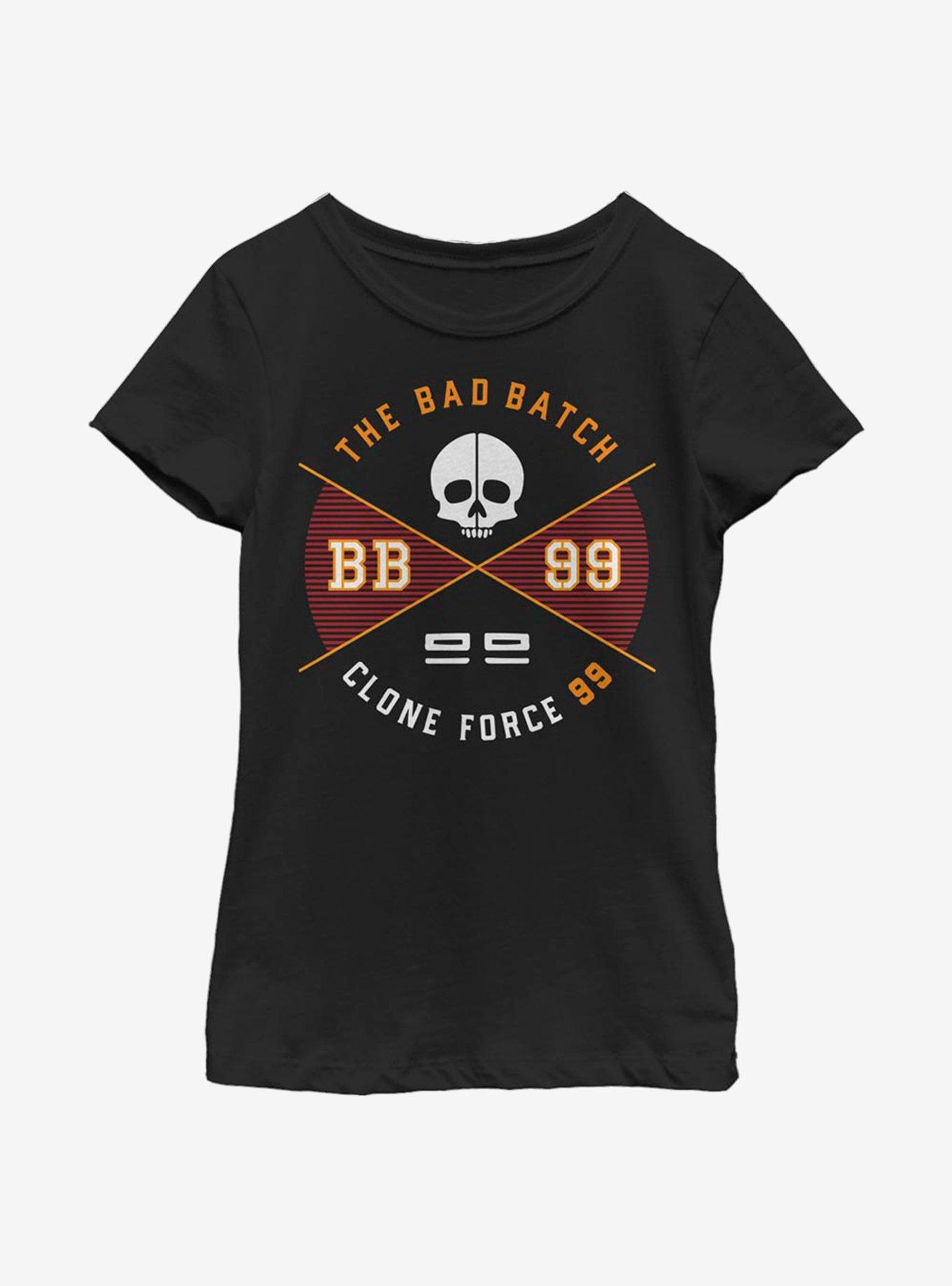 Star Wars: The Bad Batch Badge Youth Girls T-Shirt, BLACK, hi-res