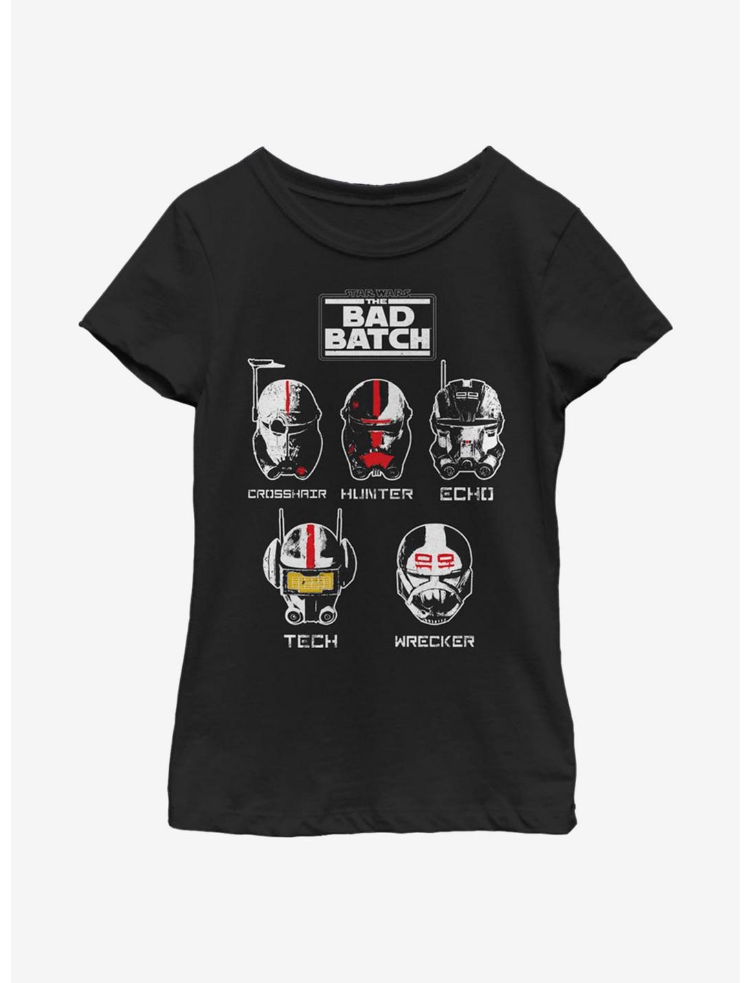 Star Wars: The Bad Batch Helmet Group Youth Girls T-Shirt, BLACK, hi-res