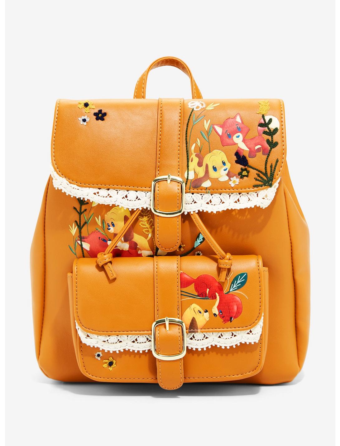 Her Universe Disney The Fox and the Hound Chibi Tod & Copper Floral Rucksack - BoxLunch Exclusive, , hi-res