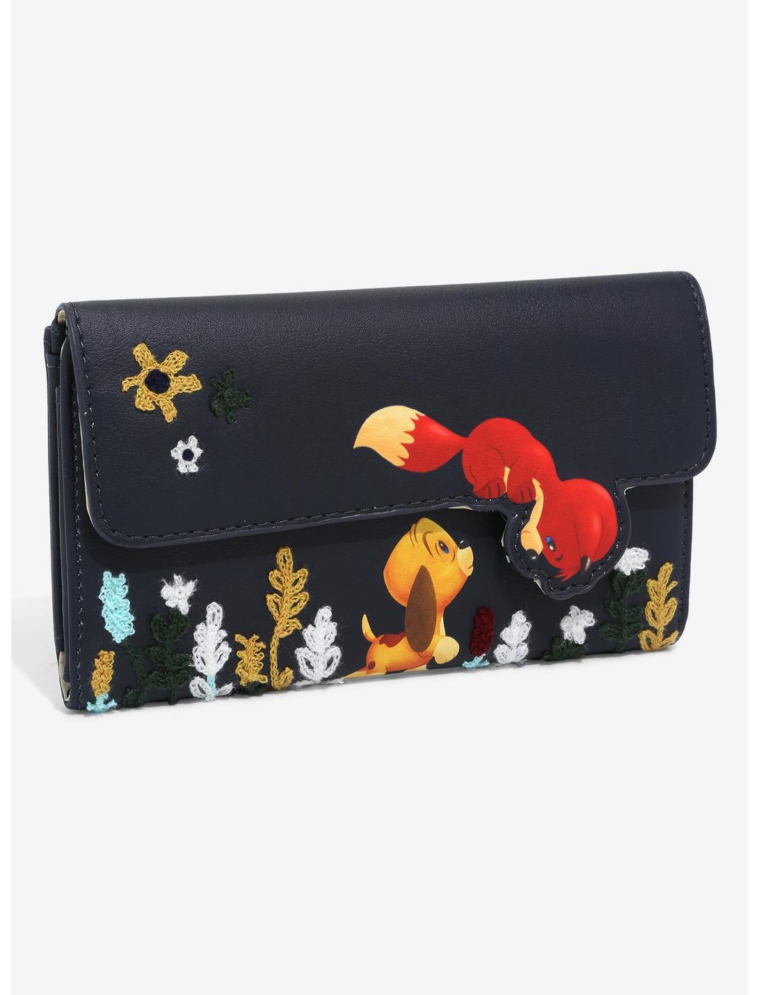 Her Universe Disney The Fox and the Hound Chibi Copper & Tod Floral Wallet - BoxLunch Exclusive, , hi-res