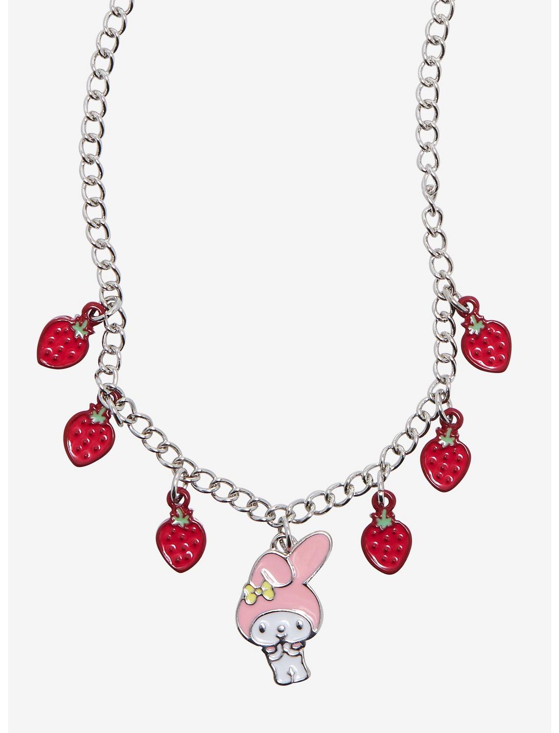My Melody Strawberry Dangle Charm Necklace, , hi-res