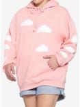 Clouds Pastel Pink Girls Hoodie Plus Size, PINK, hi-res
