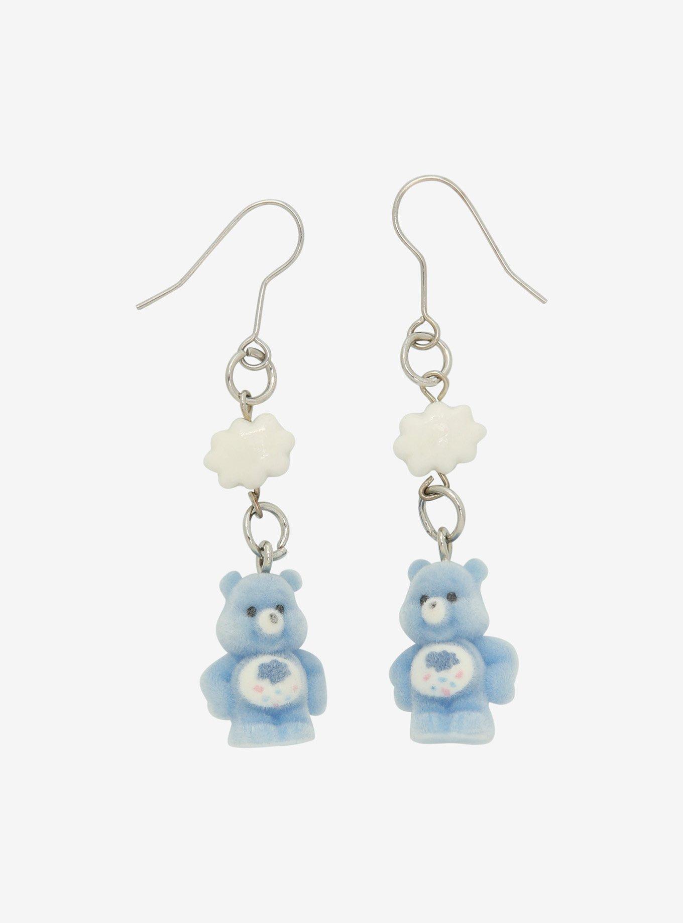 Care Bears Grumpy Bear & Clouds Fuzzy Earrings, , hi-res