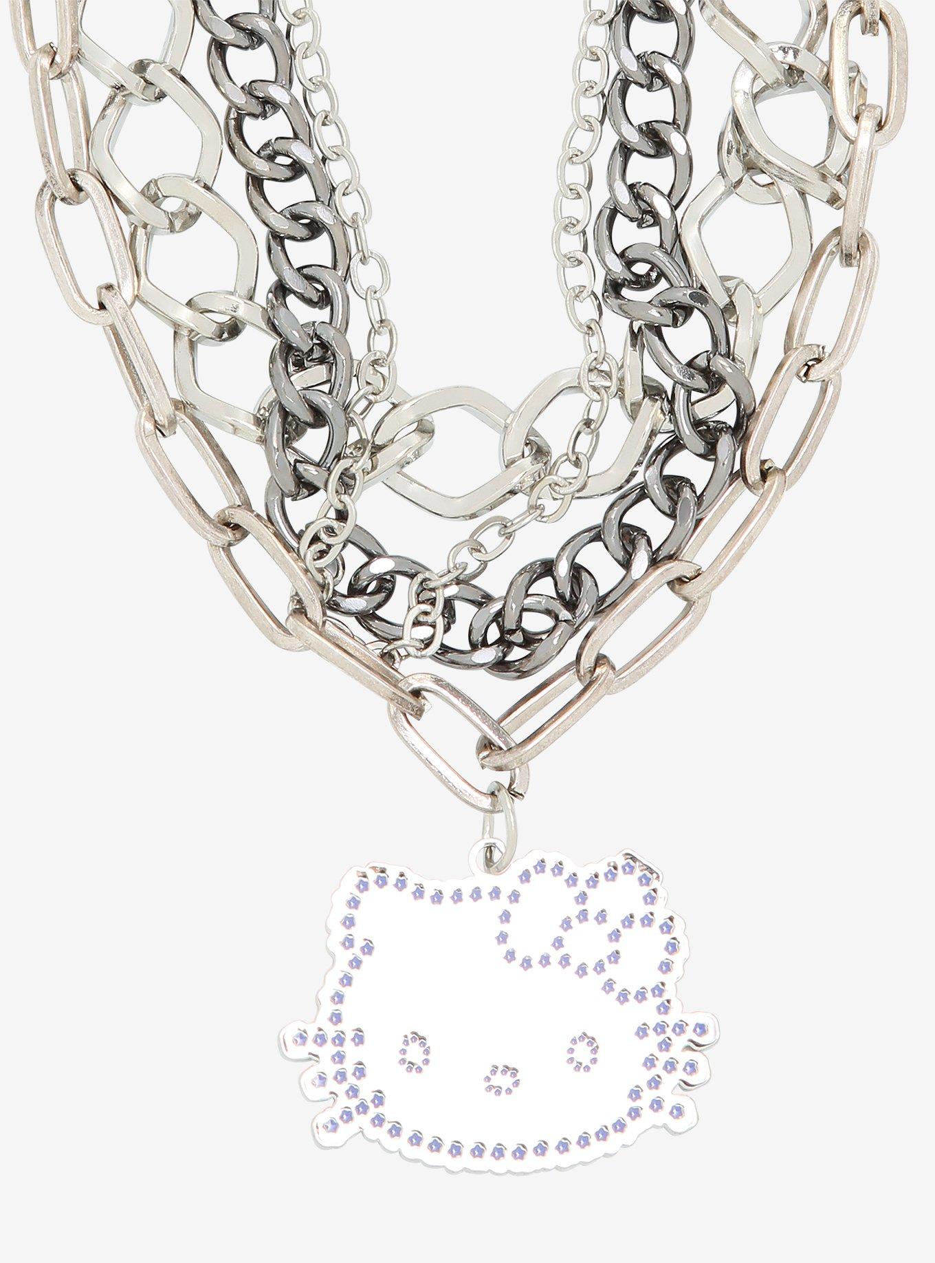 Hello Kitty Bling Pendant Chunky Chain Necklace, Hot Topic