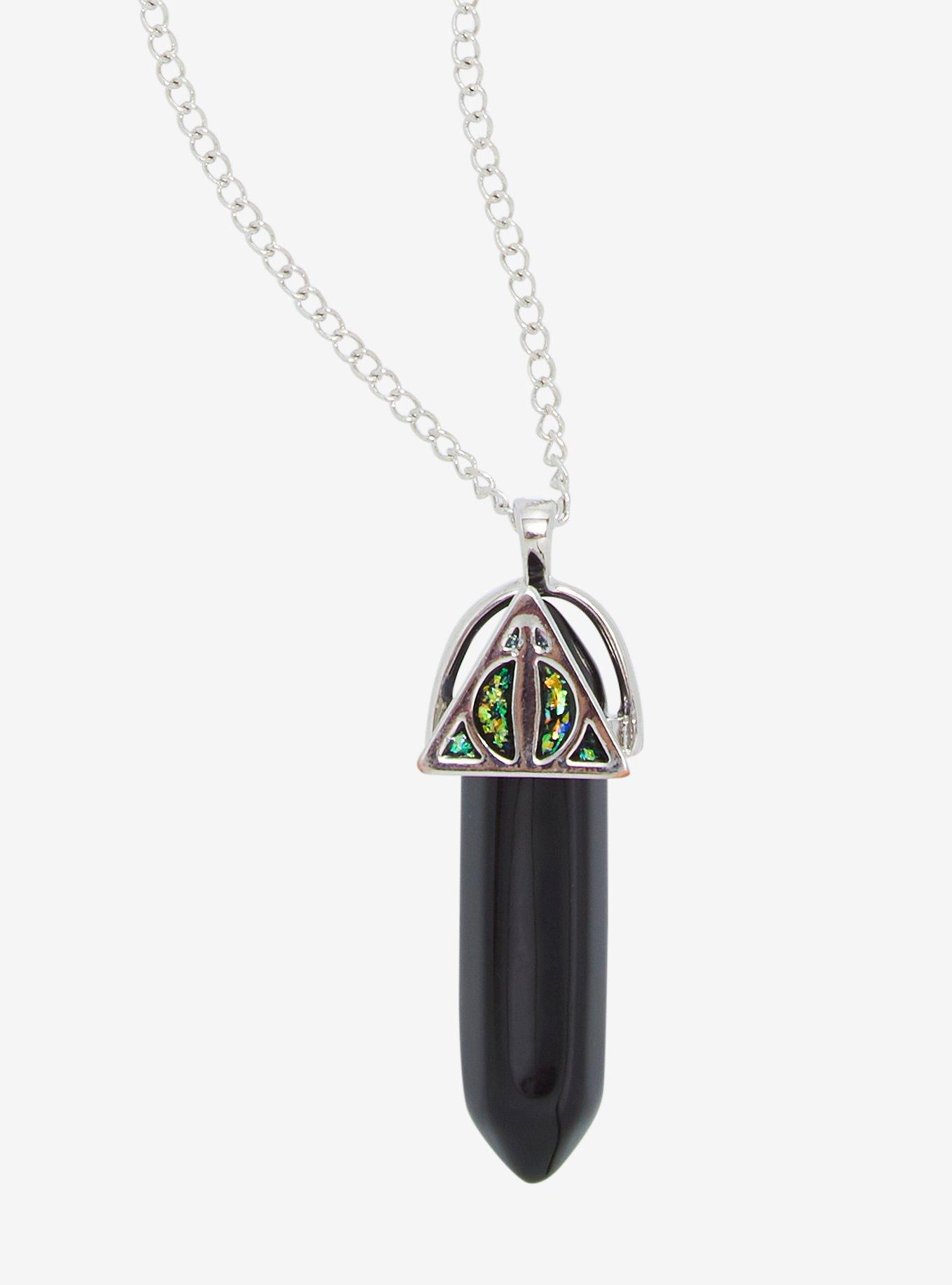 Harry Potter Deathly Hallows Gem Crystal Necklace, , hi-res