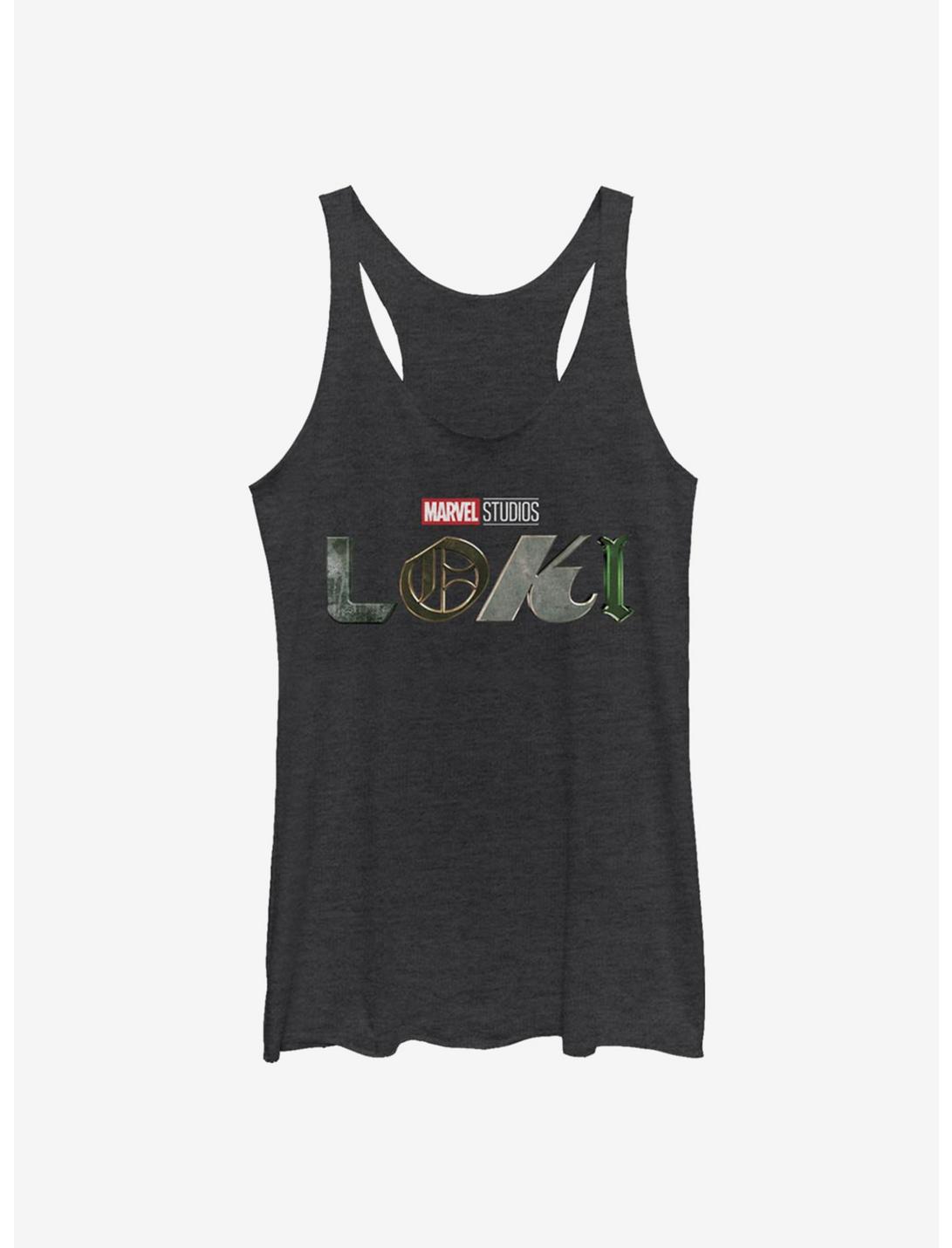 Marvel Loki Logo Girls Tank, BLK HTR, hi-res