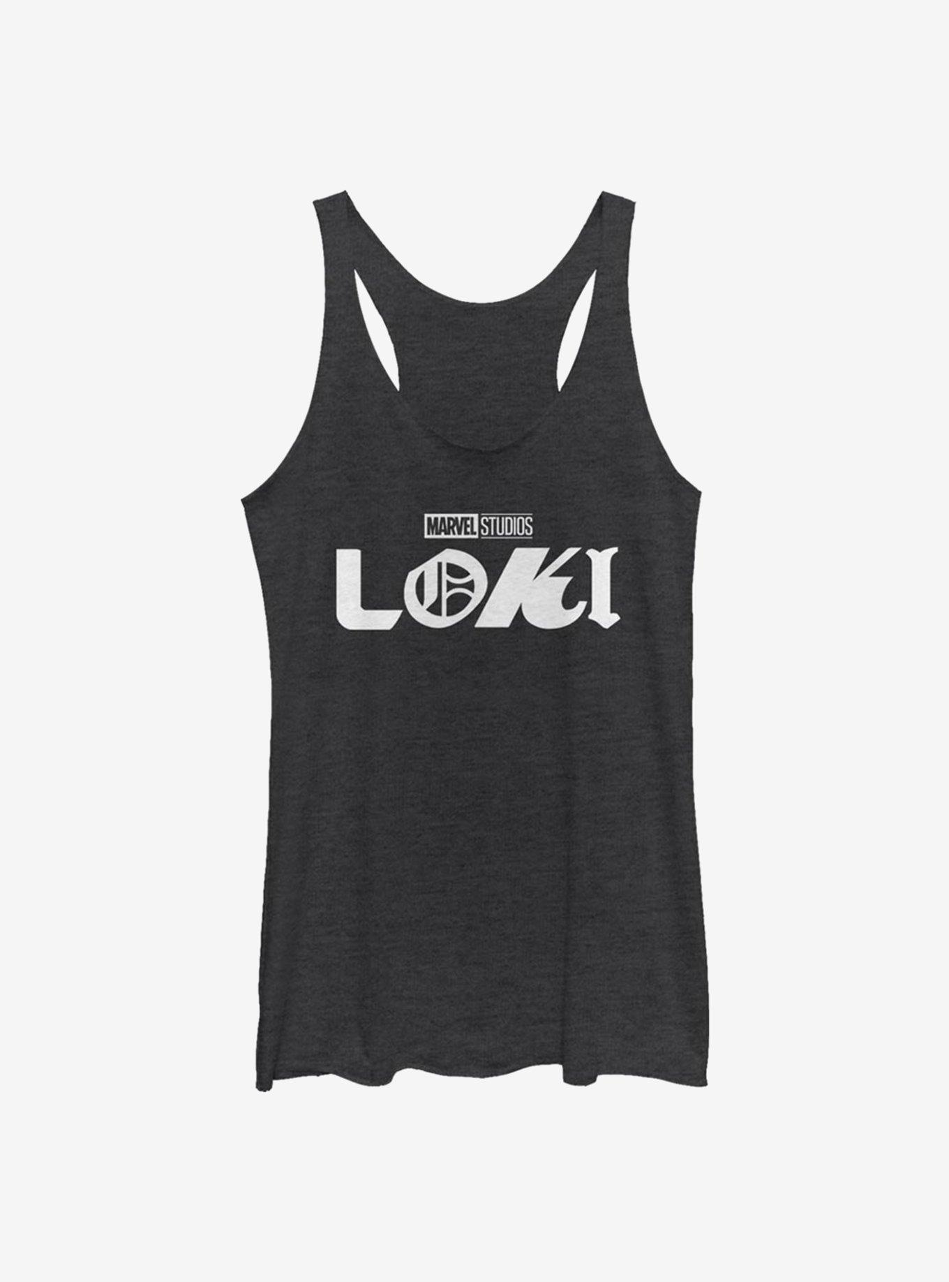 Marvel Loki Logo Girls Tank, BLK HTR, hi-res