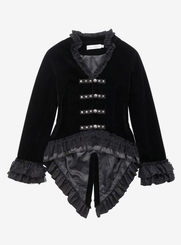 Black Velvet Lace Up Jacket