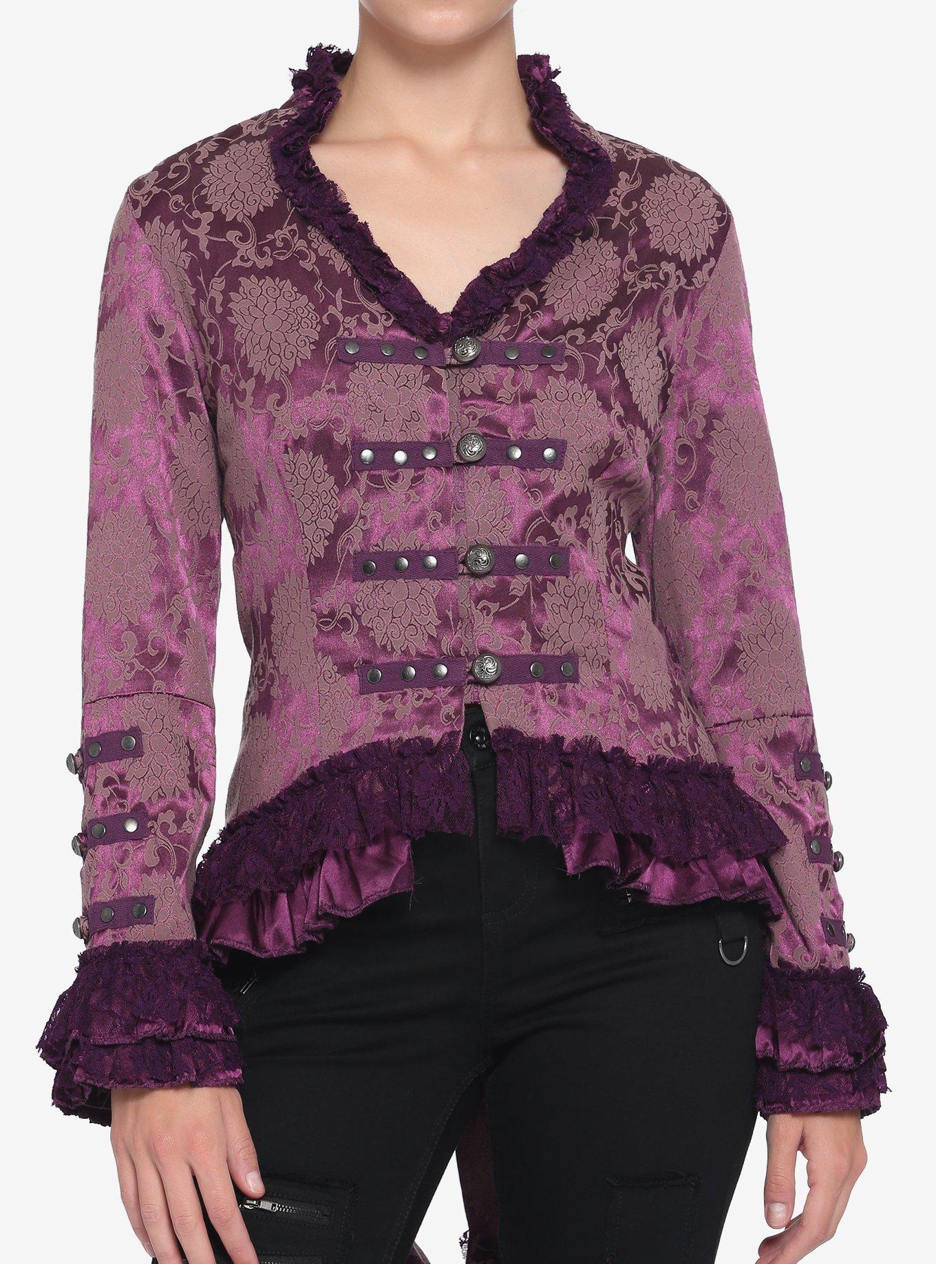 Purple Brocade Jacket, , hi-res