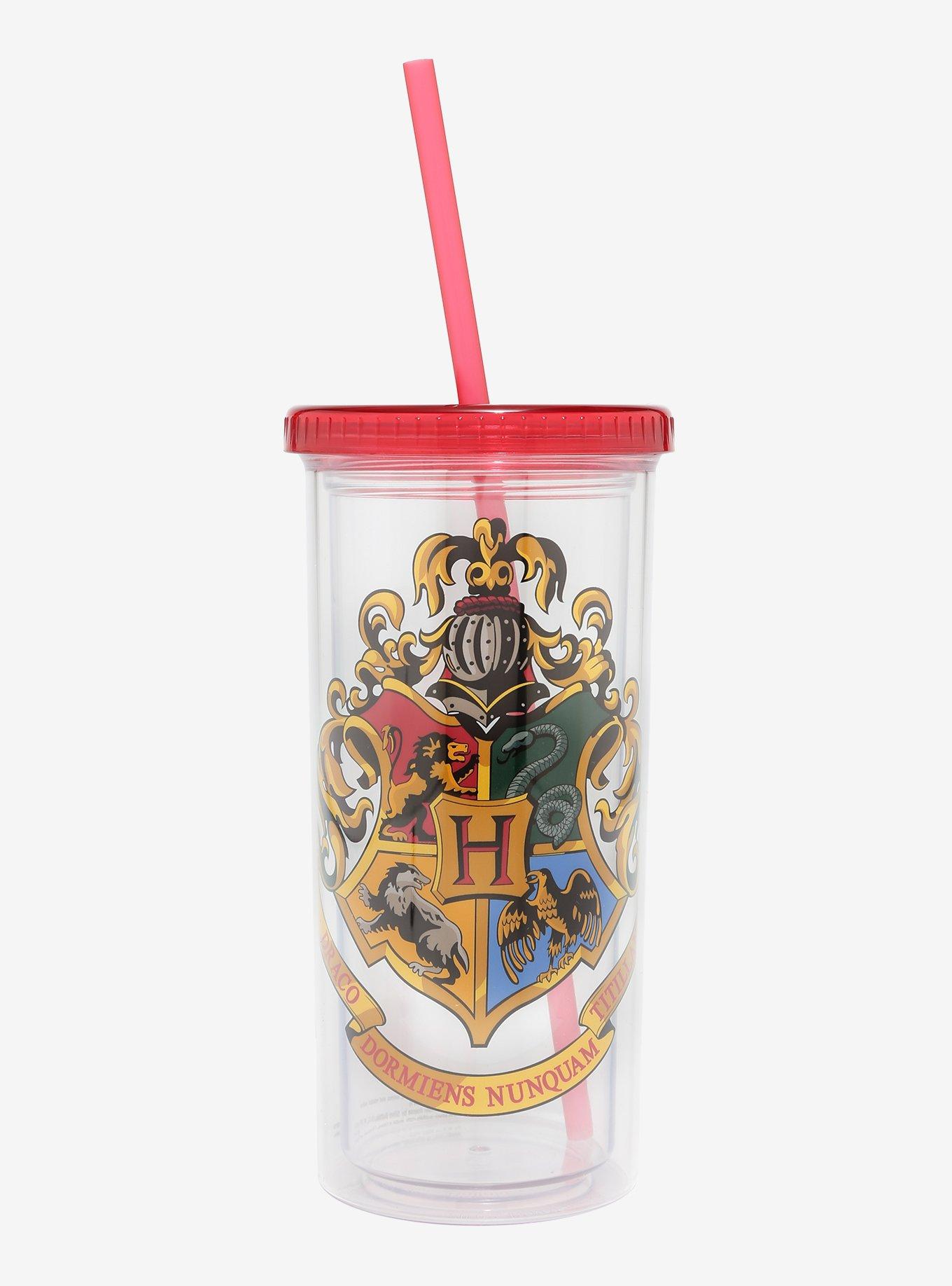 Harry Potter Hogwarts Crest Carnival Cup With Lid And Straw Holds 20 Ounces