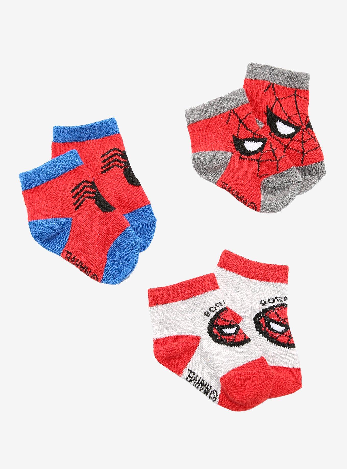 Spider-Man Face & Logo Infant Sock Set - BoxLunch Exclusive, , hi-res