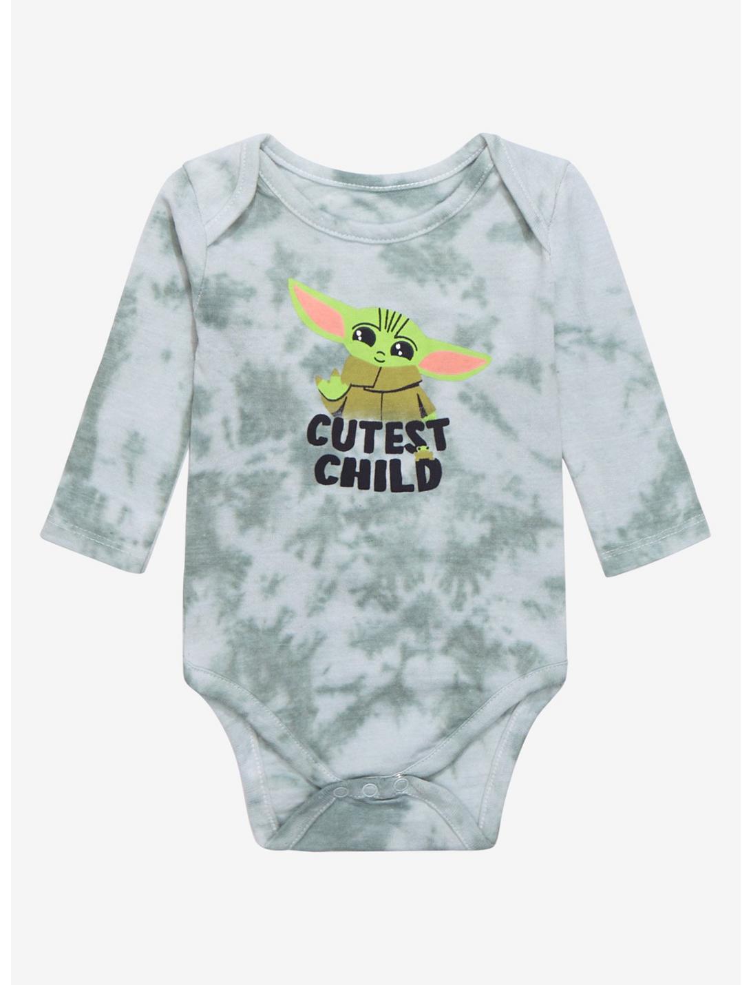 Star Wars The Mandalorian The Child Long Sleeve Tie-Dye Infant One-Piece - BoxLunch Exclusive, TIE DYE, hi-res