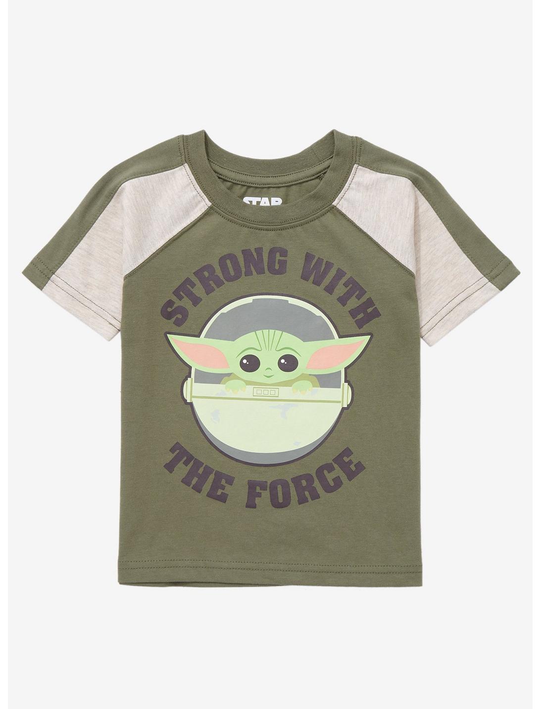 Star Wars The Mandalorian The Child Strong with the Force Toddler T-Shirt - BoxLunch Exclusive, OLIVE, hi-res