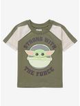 Star Wars The Mandalorian The Child Strong with the Force Toddler T-Shirt - BoxLunch Exclusive, OLIVE, hi-res