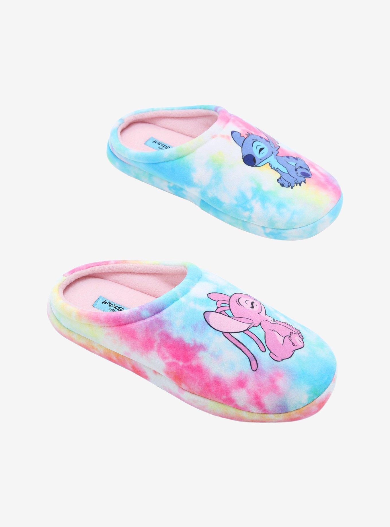 Disney Lilo & Stitch Angel & Stitch Tie-Dye Slippers, TIE DYE, hi-res