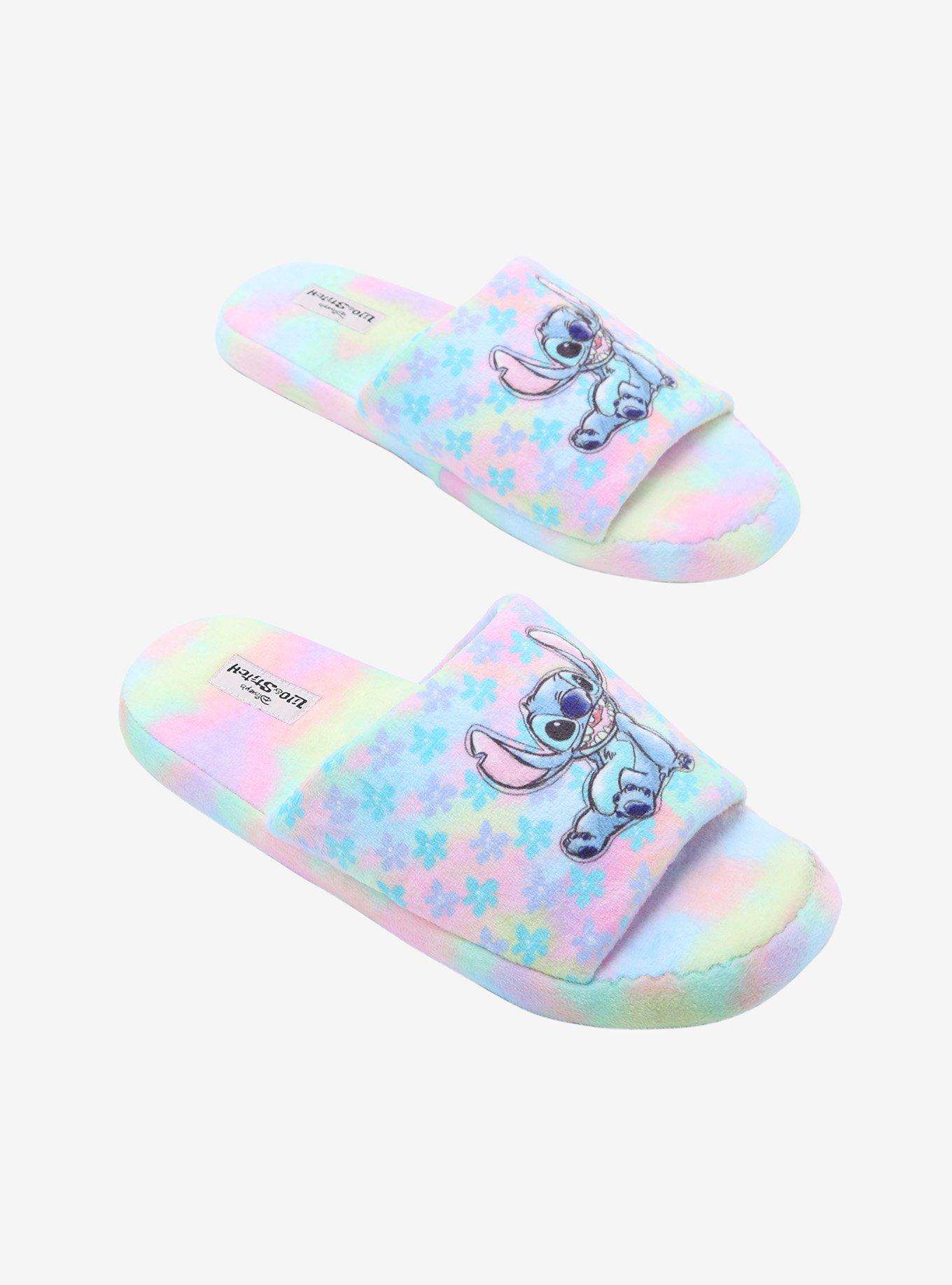 Disney Lilo & Stitch Tie-Dye Spa Slippers, RAINBOW, hi-res