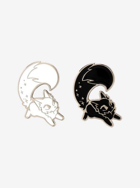 Cosmic Fox Black & White Enamel Pin Set | Hot Topic