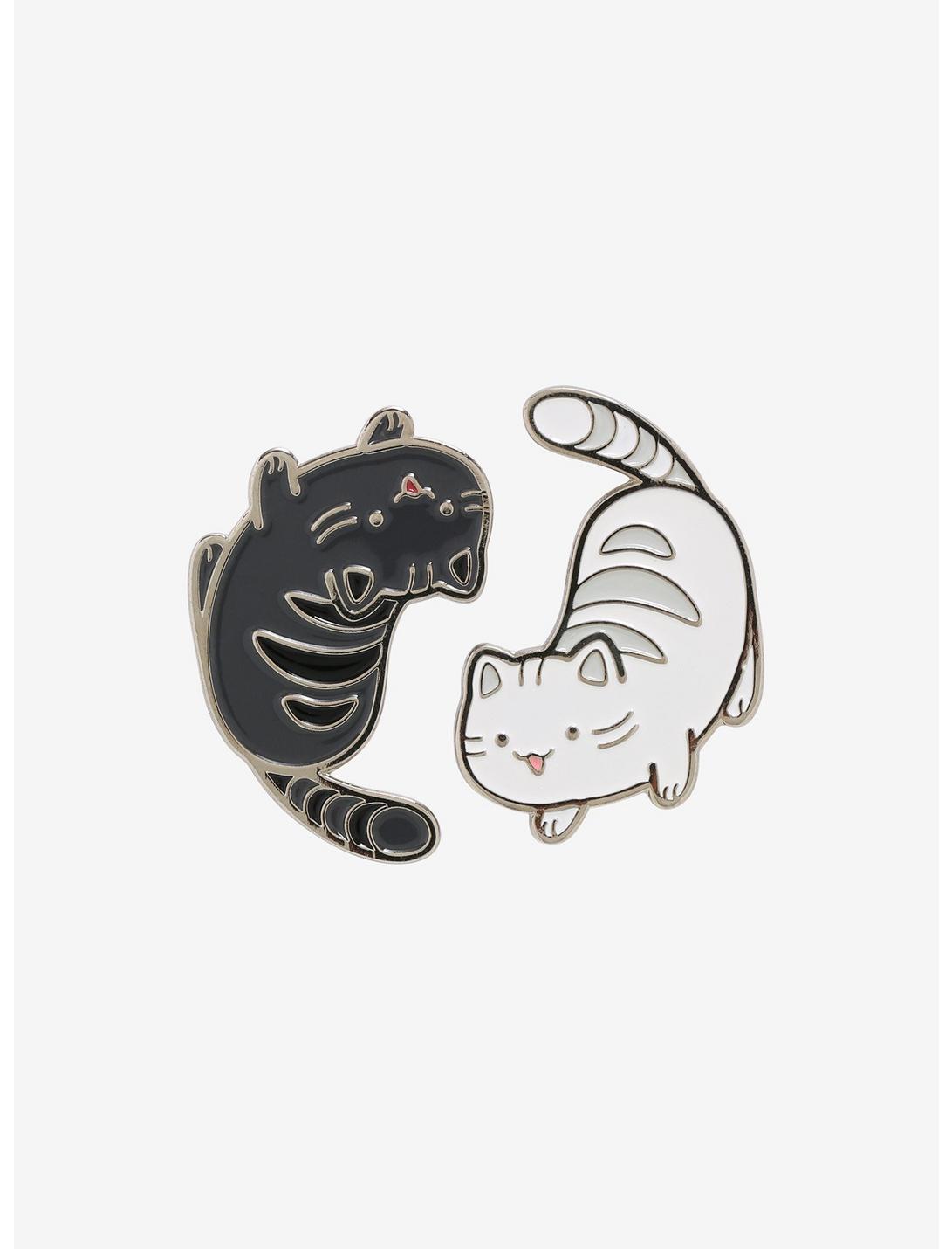 Black & White Cat Enamel Pin Set, , hi-res