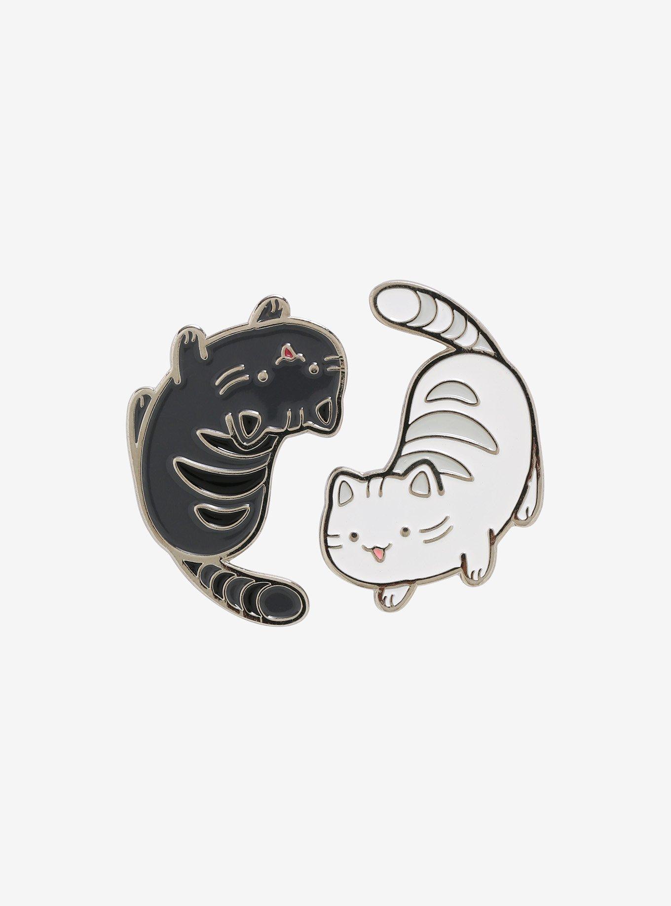 Black & White Cat Enamel Pin Set, , hi-res