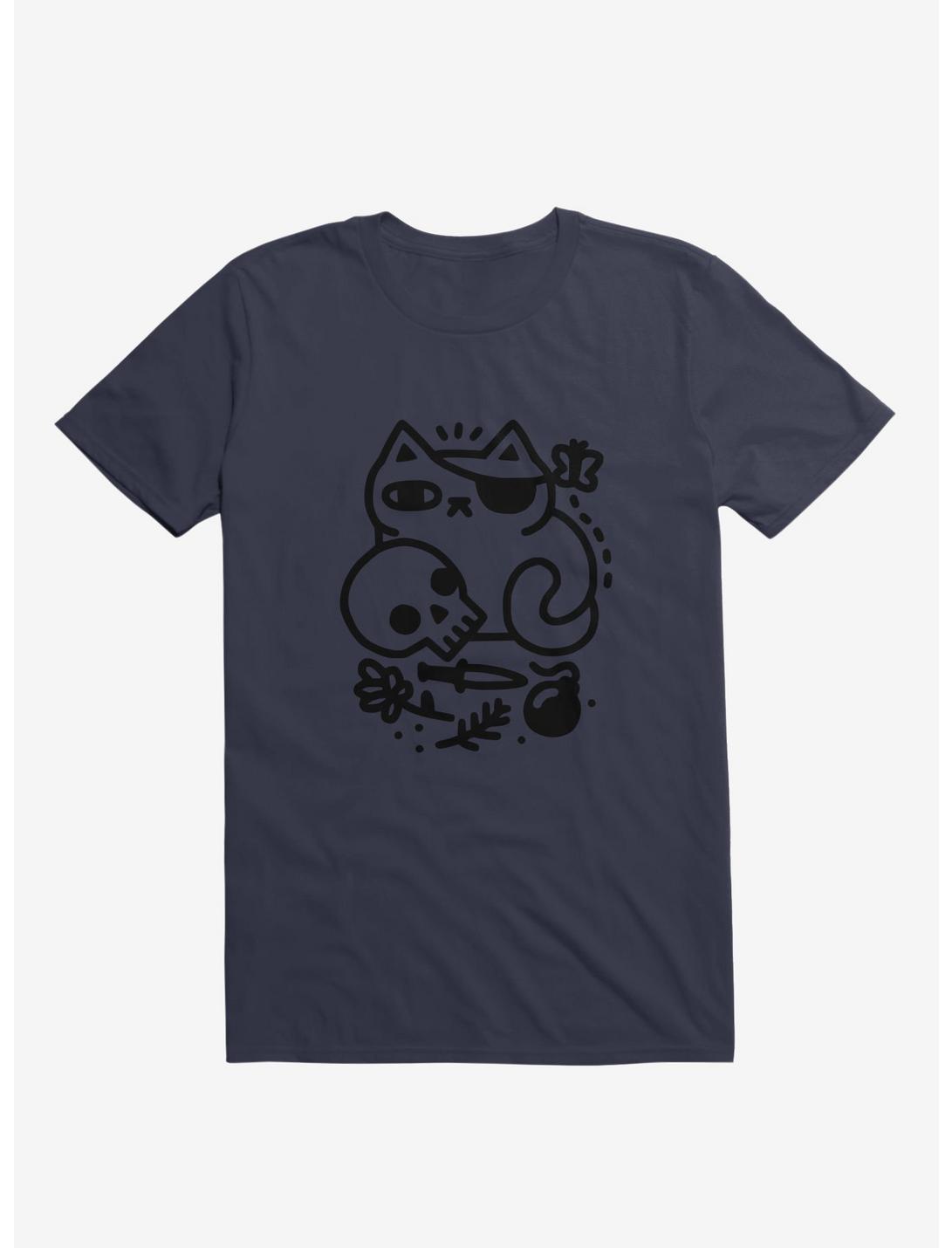 Badass Cat T-Shirt, NAVY, hi-res