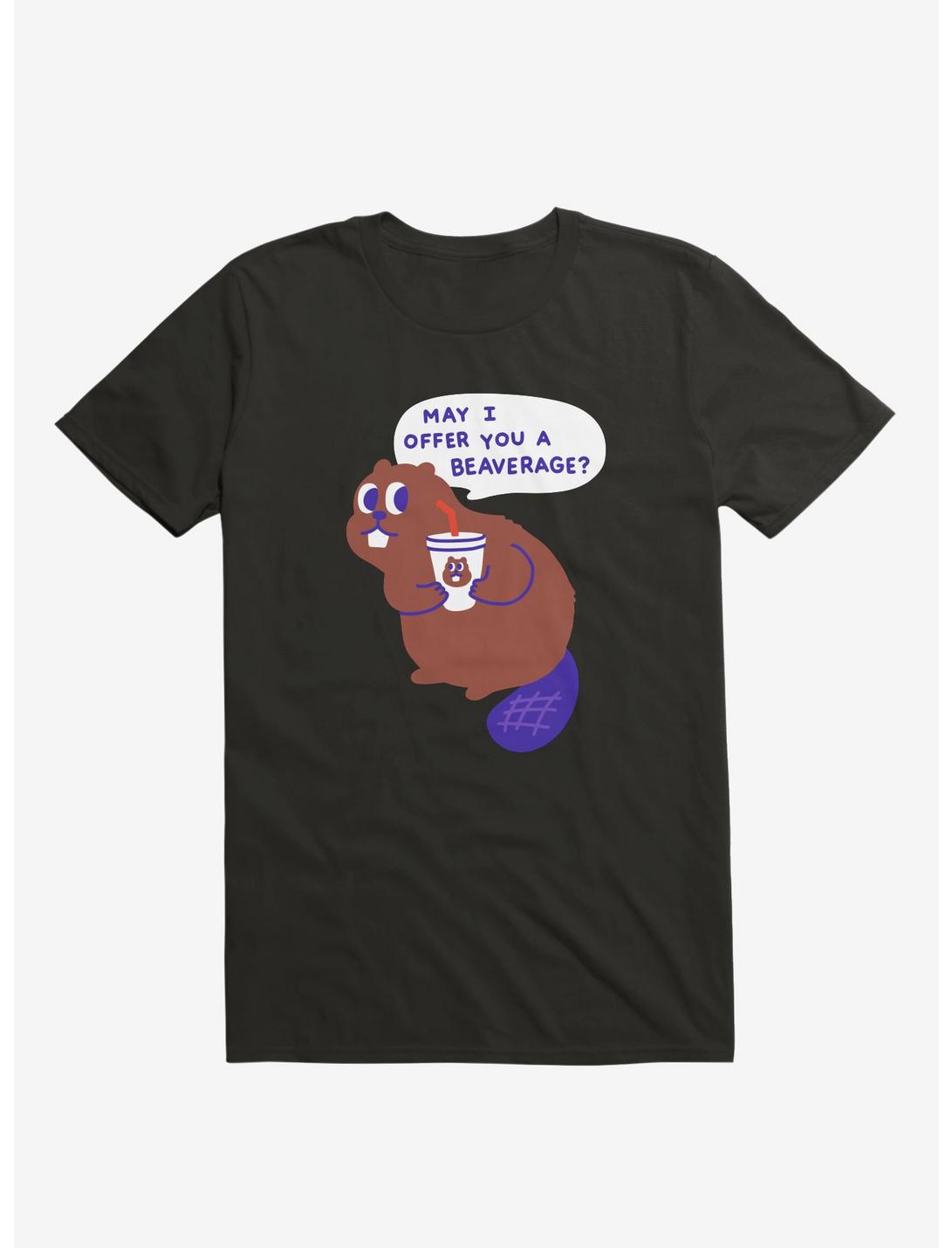 Beaver Offers A Beverage T-Shirt, BLACK, hi-res