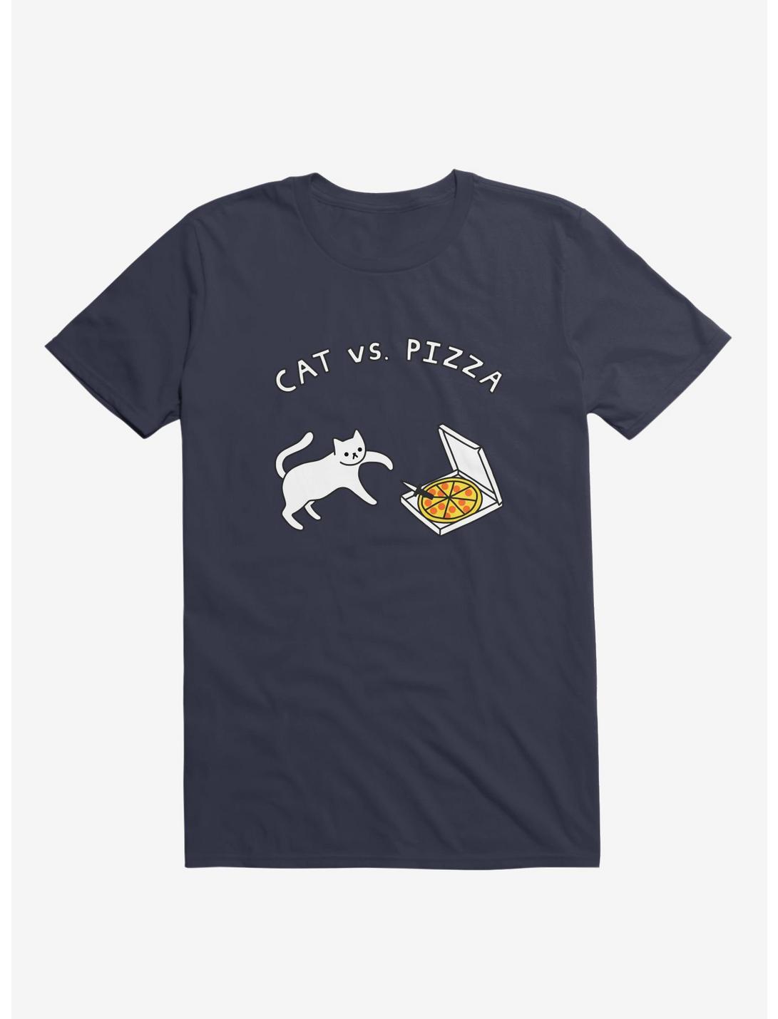 Cat Vs. Pizza T-Shirt, NAVY, hi-res