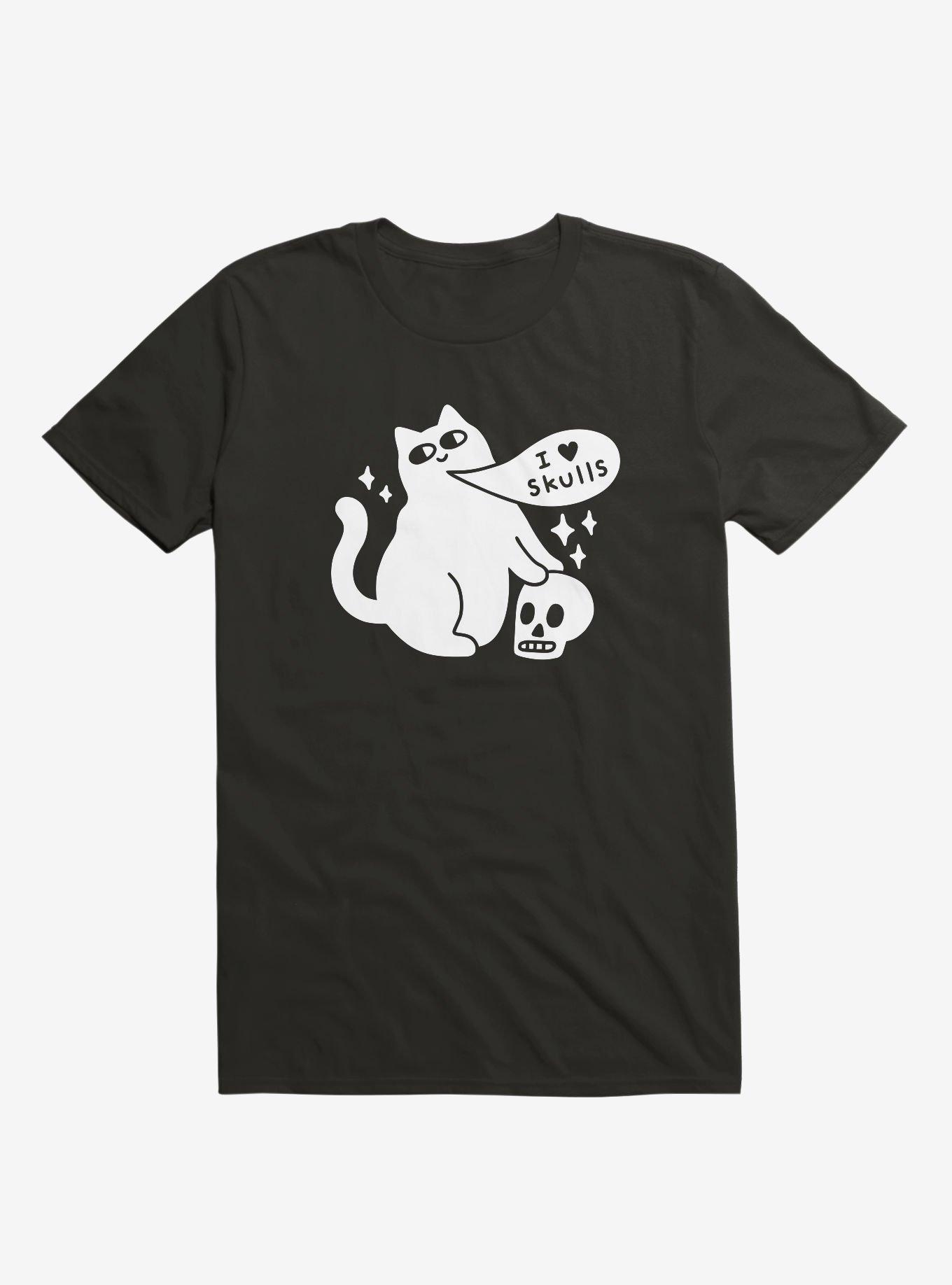 I Love Skulls Cat T-Shirt, , hi-res